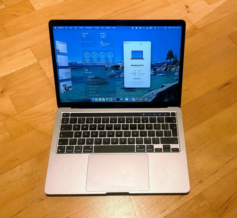 image for 13-inch MacBook Pro (Late 2020) M1, 8GB RAM, 256GB storage (Space Grey) - excellent condition