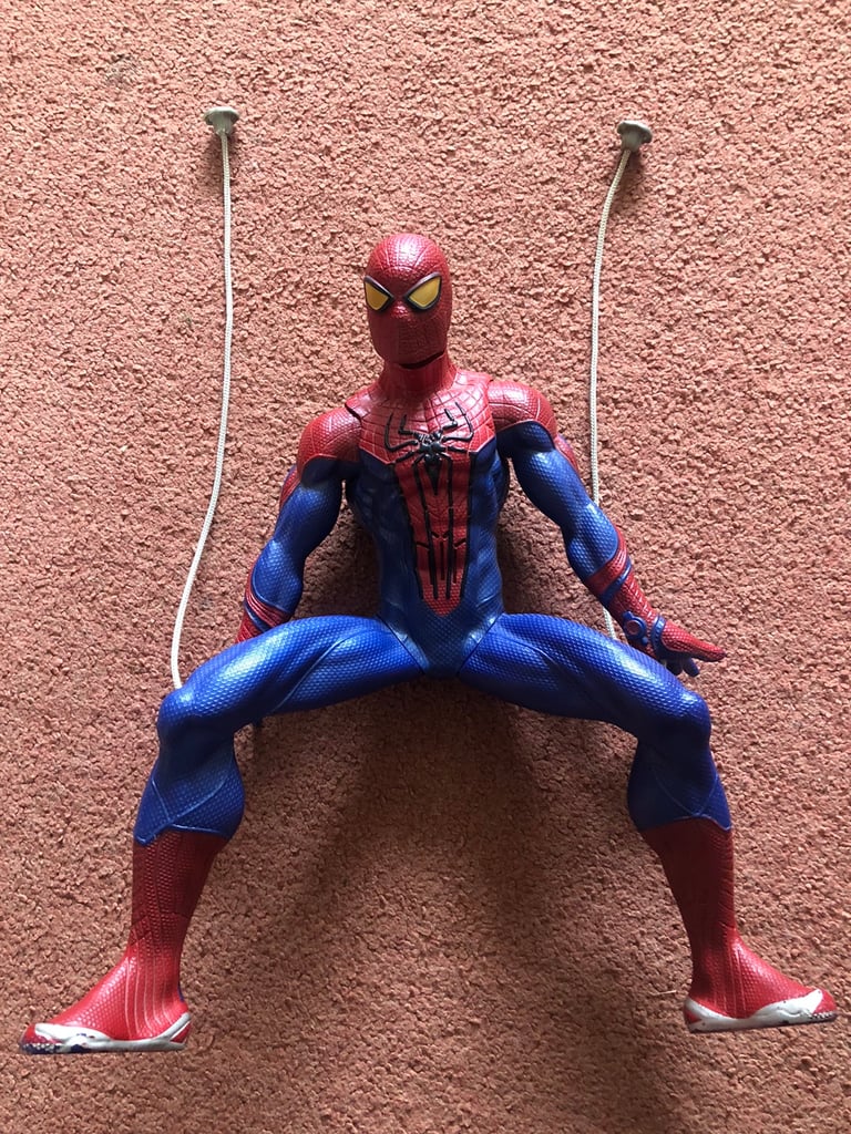 Large plastic spiderman figure used