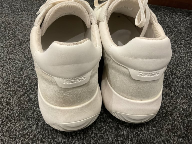 Used a twice Reiss leather-blend low-top mens trainer size 8/43 v.good condition £40