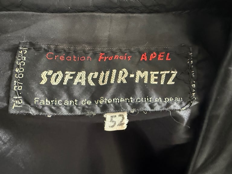 In excellent condition Men black leather jacket size 52