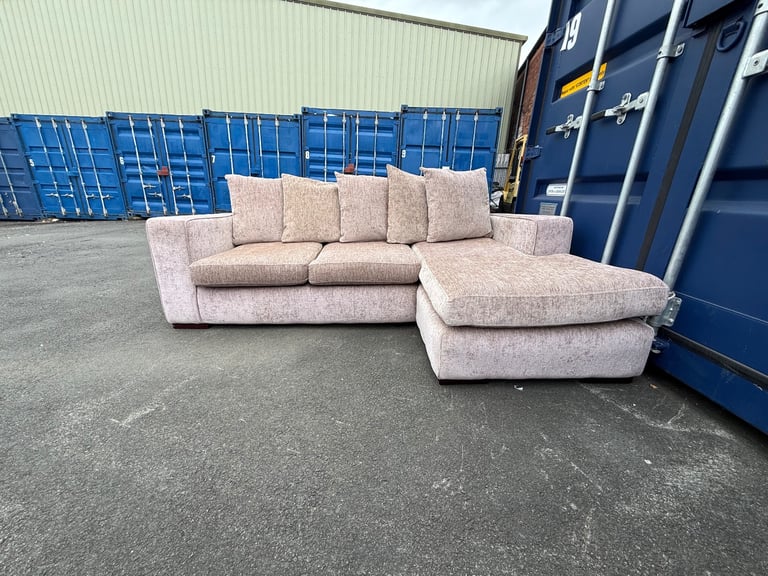 Beige L Shaped Corner Sofa 