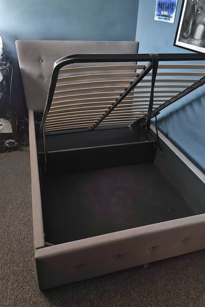 Small double ottoman bed frame with mattress 