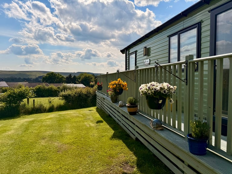 Static caravan for sale over looking Bellingham Golf Course Hareshaw Linn Caravan Park Hexham