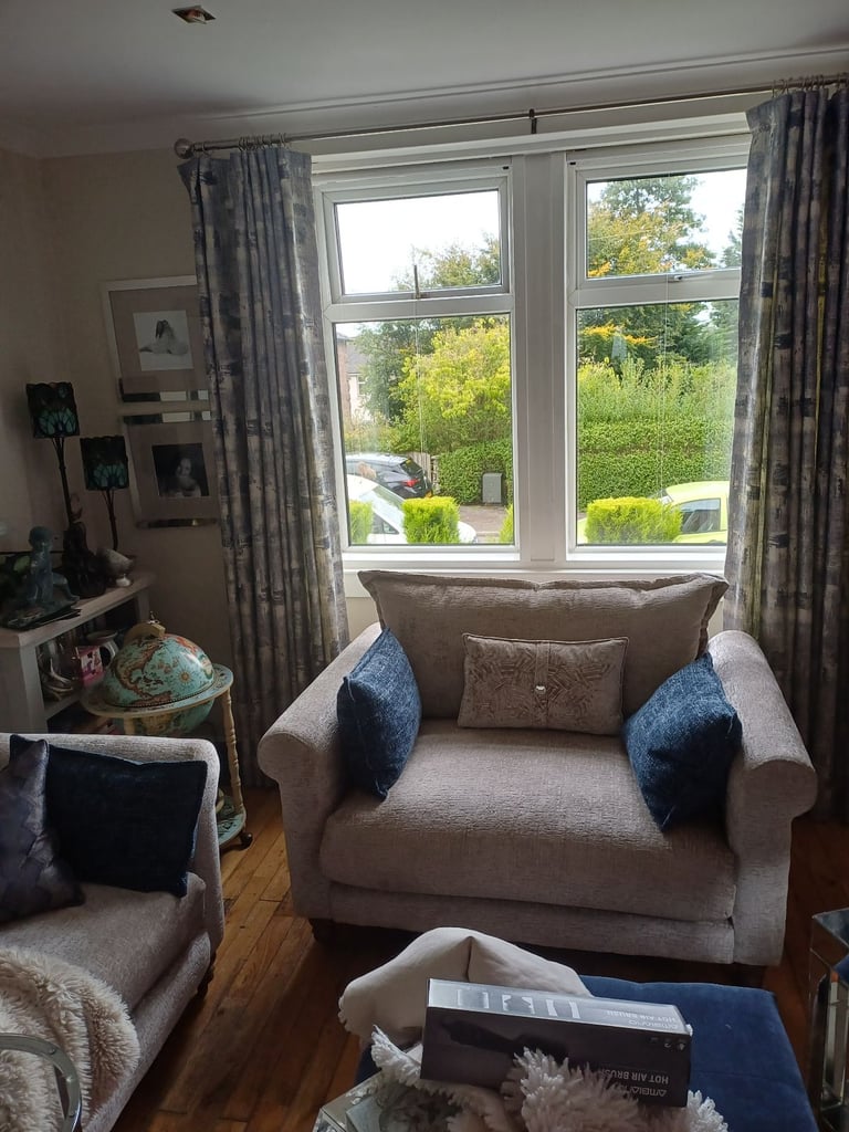 image for Professionally made interlined wave fold curtains 