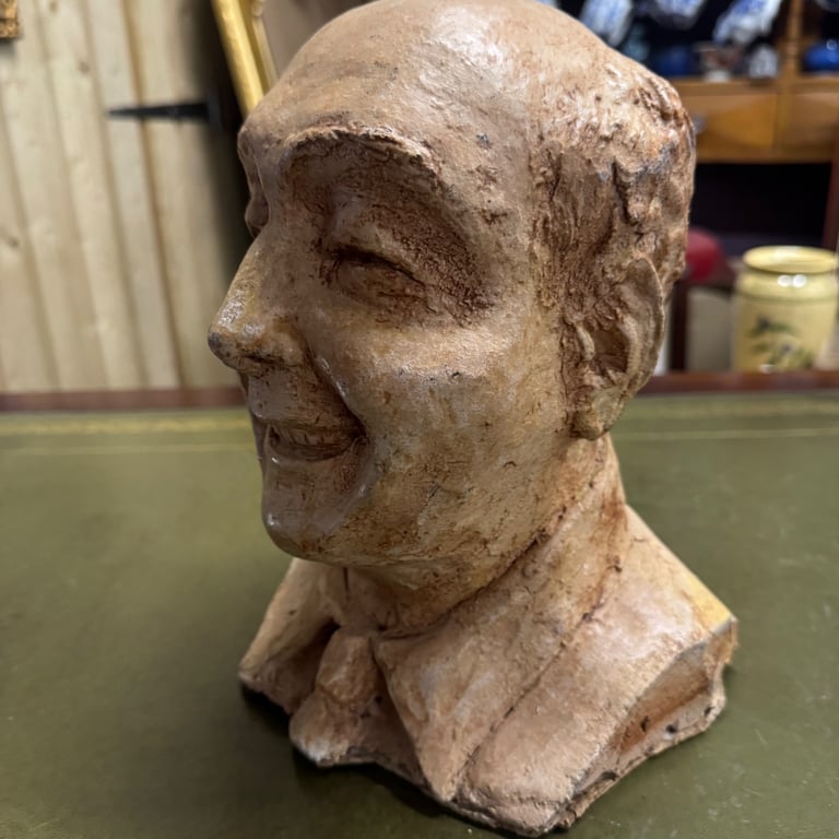Plaster portrait bust — unsigned, c.20th century — 25 cm tall 