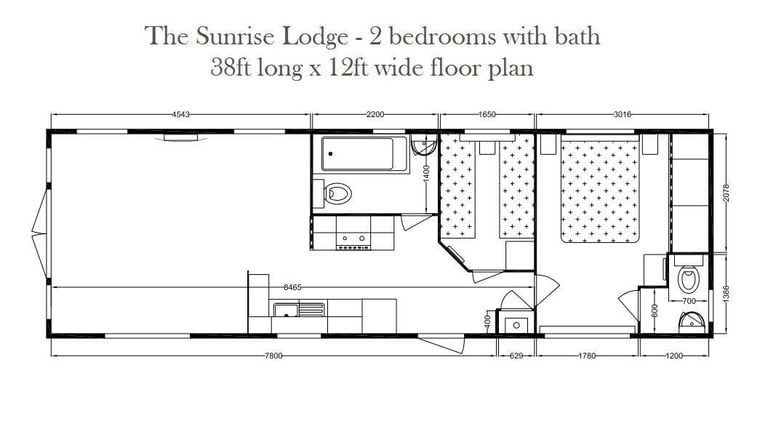 NEW Sunrise Lodge | Granny Annex | 38x12 with 2 beds | OFF SITE Mobile Cabin