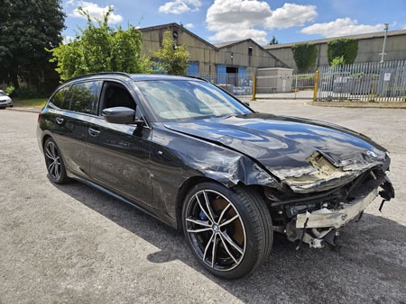 2021 21 BMW 3 SERIES 318d MHT M Sport 5dr Step Auto Black Damaged Salvage