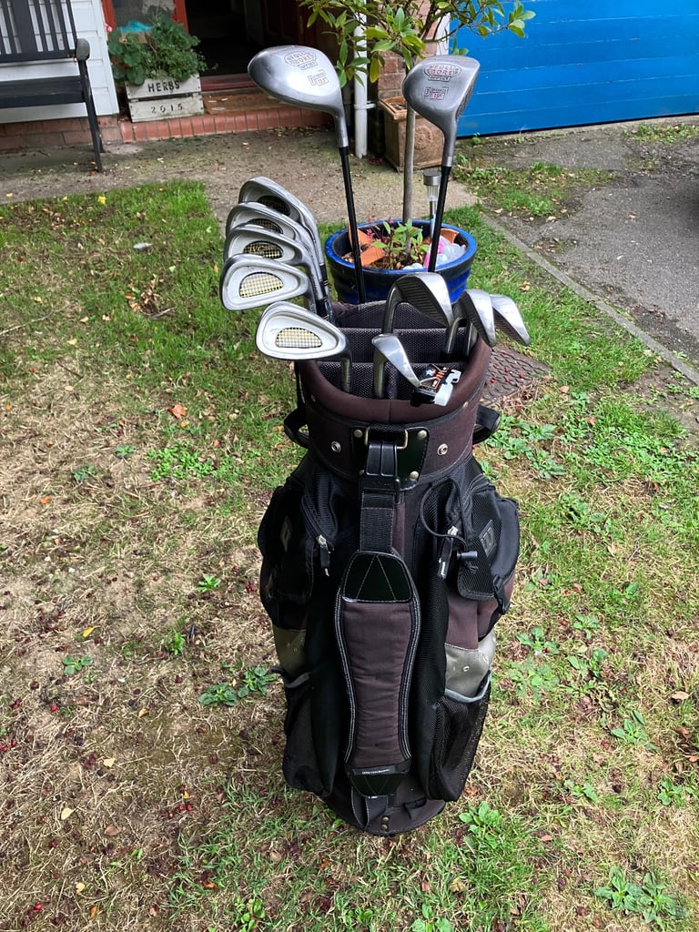 Men’s Golf Clubs Ideal Starter set Progen Woods Vantage Irons Fazer Putter Wilson Cart Bag 