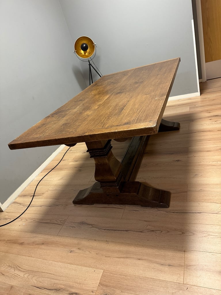 image for Heavy Farm House Solid Oak Refectory Dinning Room Large Kitchen Table