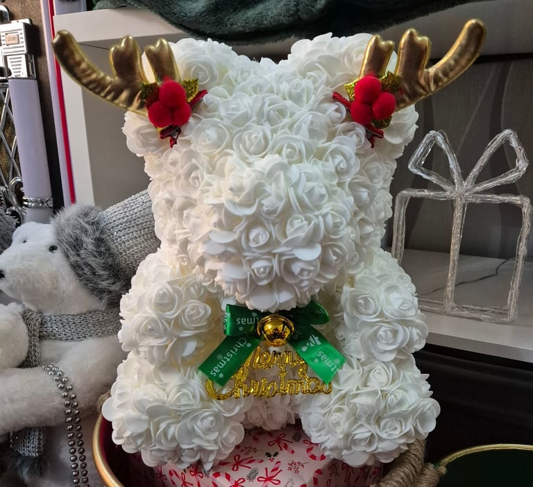 image for Christmas rose bear 