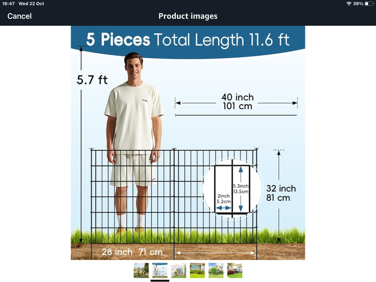 Heavy duty black metal fence with gates 