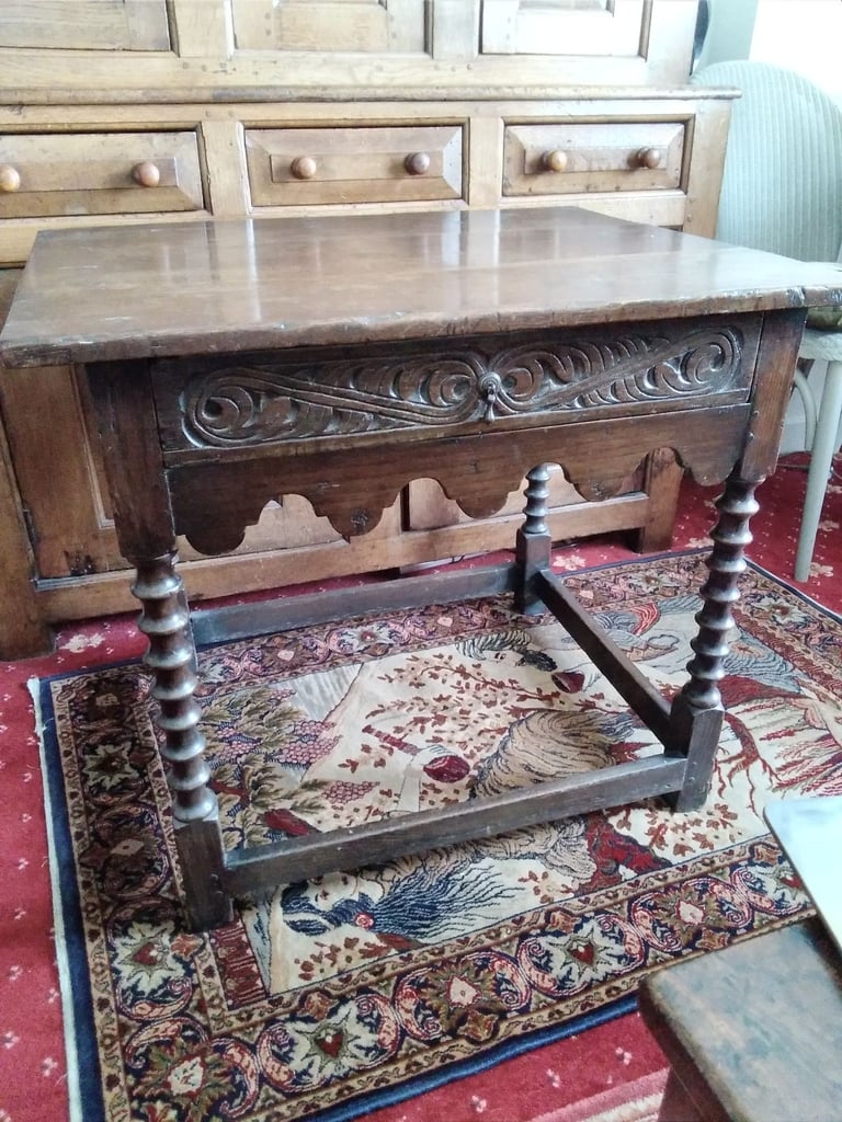 image for Antique oak side table 