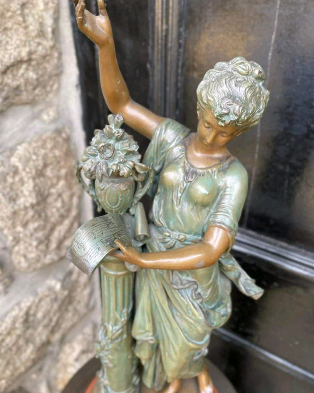 Bronze Figures Two Antique French Bronze Spelter Female Figures