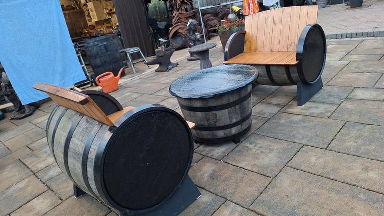 image for Oak cask garden patio furniture 