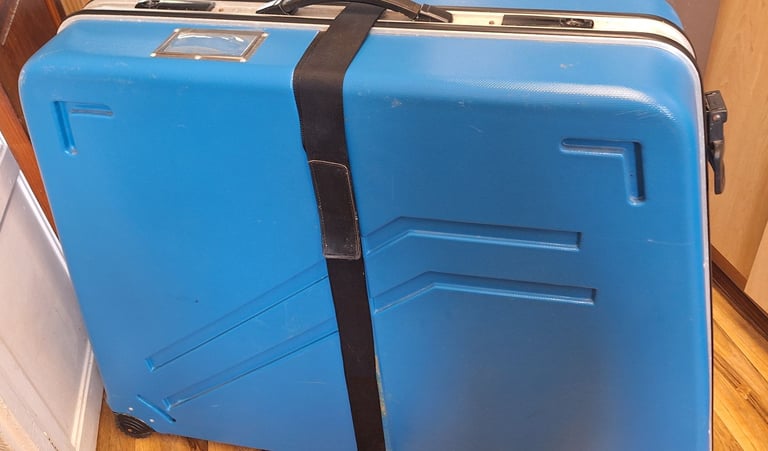 Hard wheeled case for transporting a bicycle eg to take on a plane journey. 
