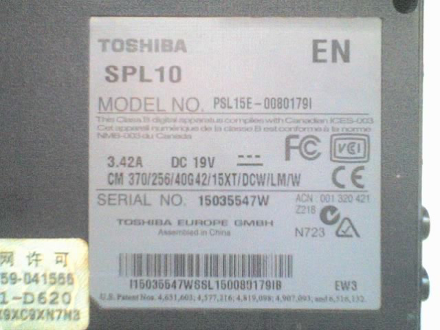 Toshiba Satellite Pro L10 Laptop , Centrino, 1.50GHz, 1GB RAM, 40GB HDD - USED
