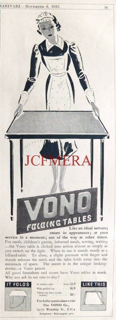 Genuine Vono antique 1930's folding bridge / card table with locking legs in superb condition