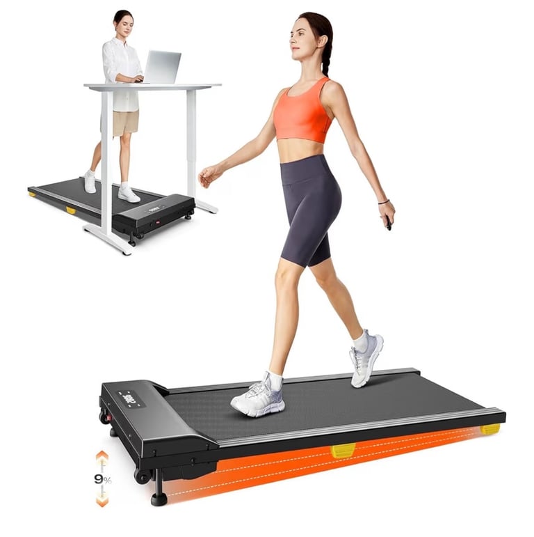 Walking Pad with Incline, Under Desk Treadmills for Home, Lightweight Walking Machine, wheeled