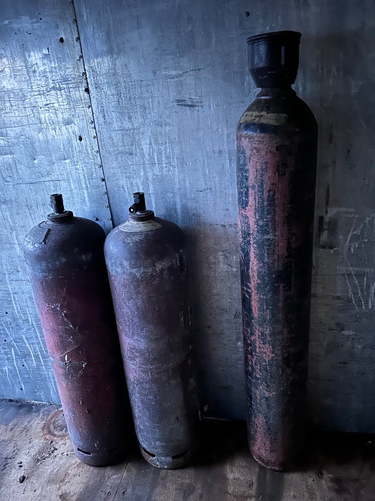 Oxygen and acetylene bottles 