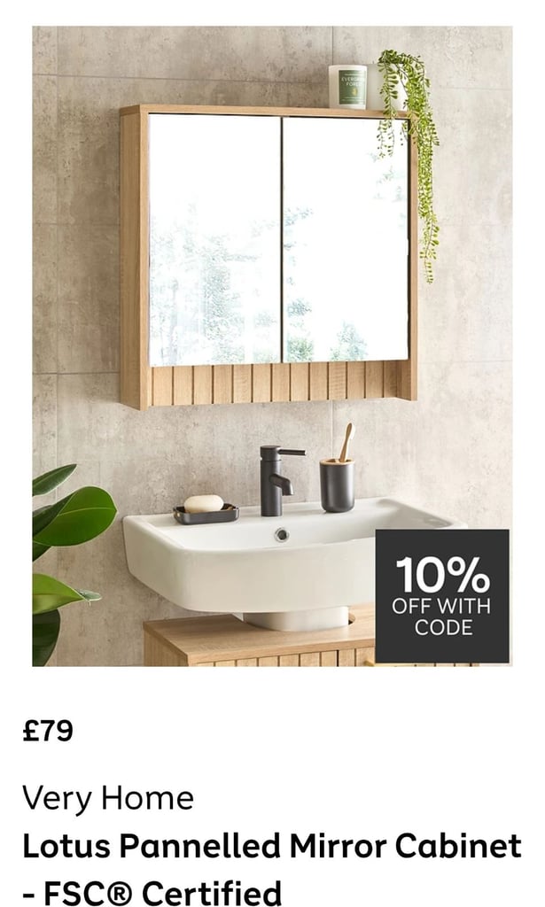 Pannelled Mirror Cabinet