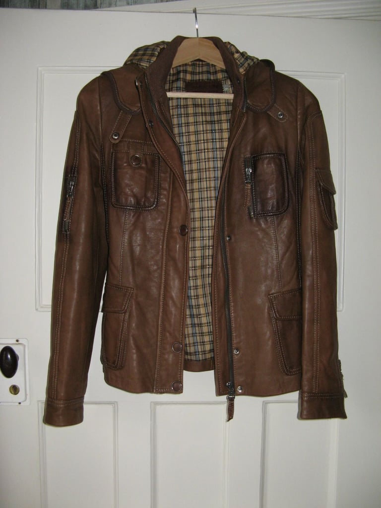 Ladys genuine brown leather jacket Size 38 label Fabiano Milano Italy superb condition