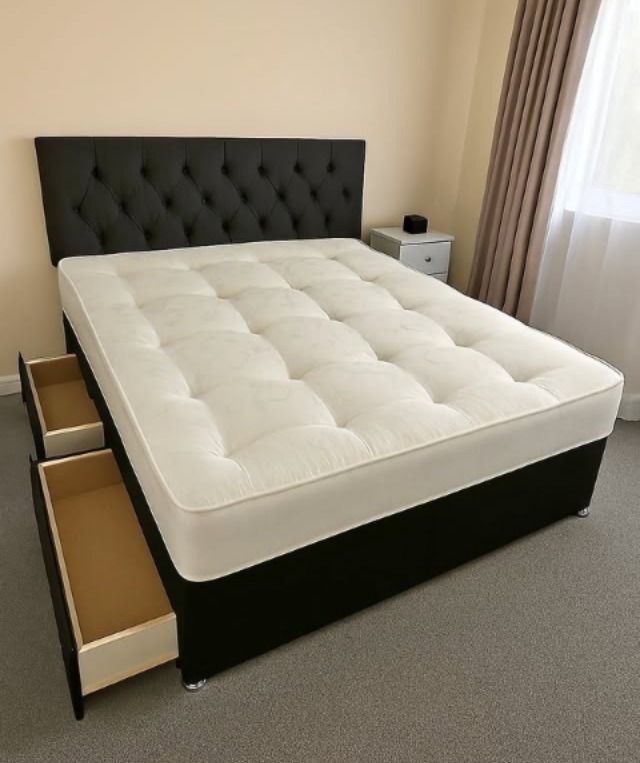 image for Stunning DIVAN 4FT6 Double Bed Base >> Mattress & Storage Included >>>> 20% Discount >> COD