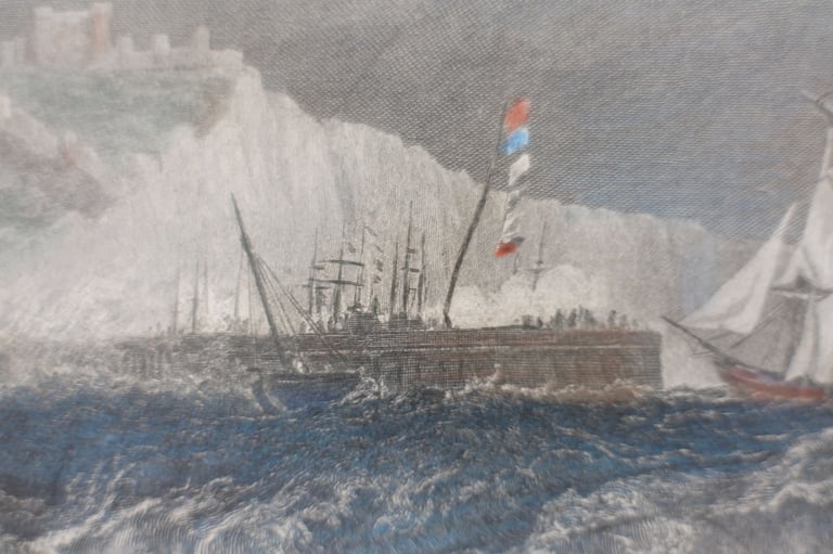 Antique Maritime print/etching After William Adolphus Knell