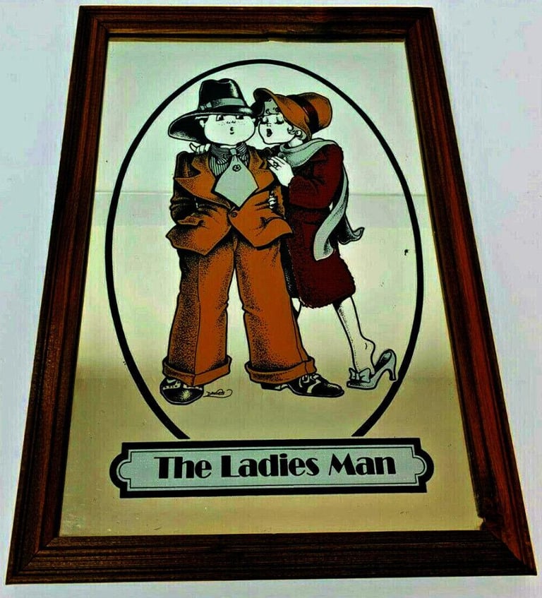 QUIRKY 1970s VINTAGE PICTURE PUB MIRRORS: BISTROS, HOME BARS, MAN & WOMAN CAVES