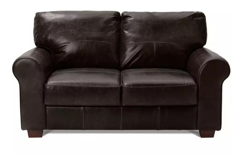image for Argos salisbury 2 seater leather sofa in chocolate brown