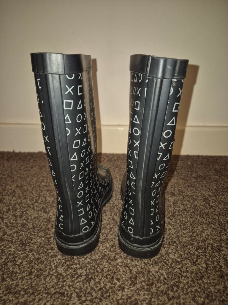 Unisex Childrens Black PlayStation Wellington Boots  UK 1 (EUR 33)