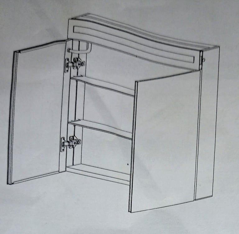 Big Mirror Door Bathroom Cabinet