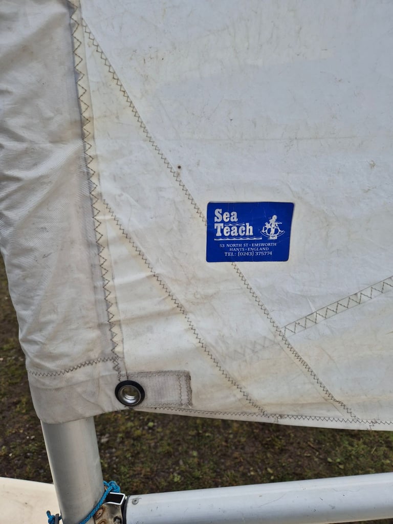 Laser sailing dinghy with launching trolley