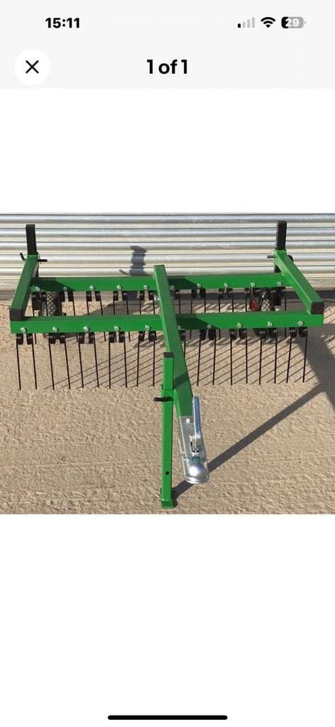 image for ATV trailer mounted spring time harrow 4ft 