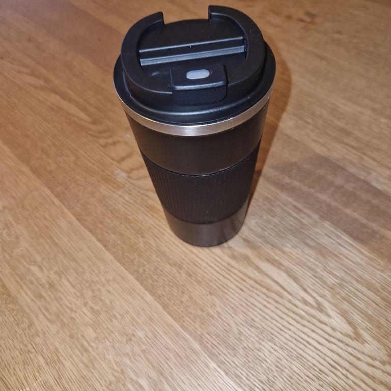 image for Stainless Steel 510ml Coffee/Tea Thermal Cup, Travel insulated Black Mug