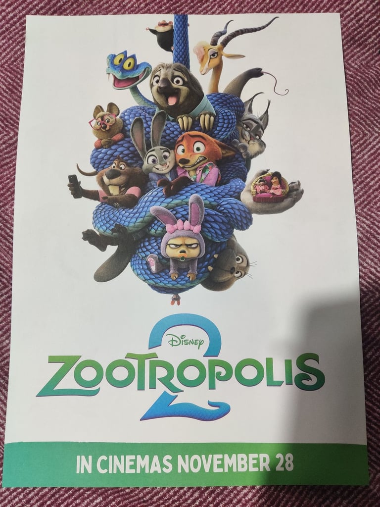image for Zootropolis 2 New Official Disney A3 size Poster Movie Quad Kids Christmas Gift