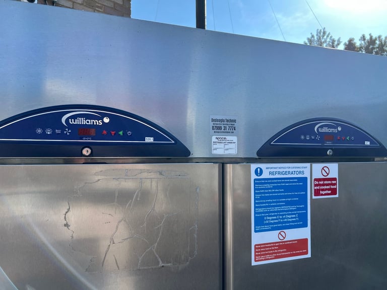 WILLIAMS 2 DOORS FRIDGE SERVICED TESTED TWIN MOTOR CATERING COMMERCIAL SHOP 