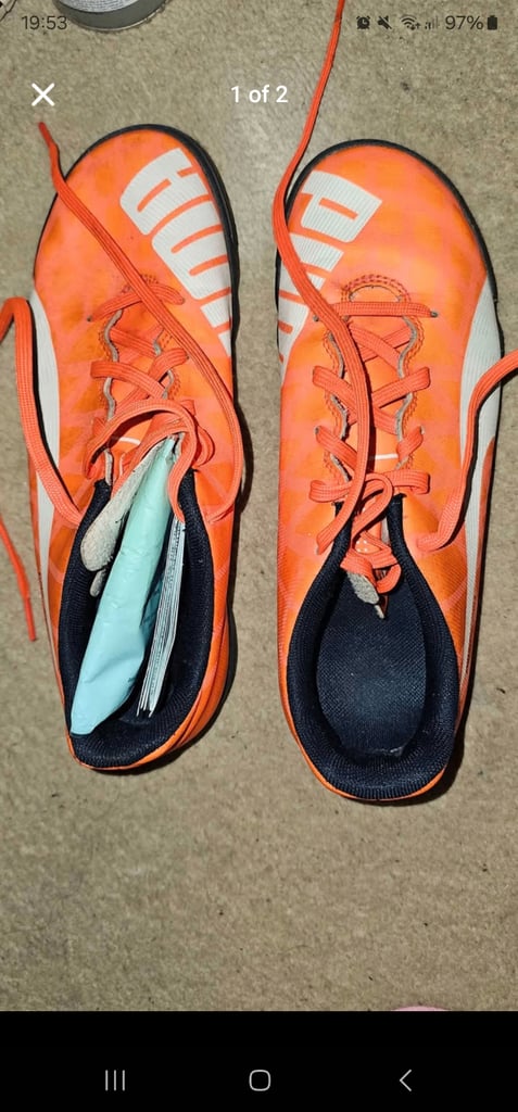 image for Orange leather sports-trainers