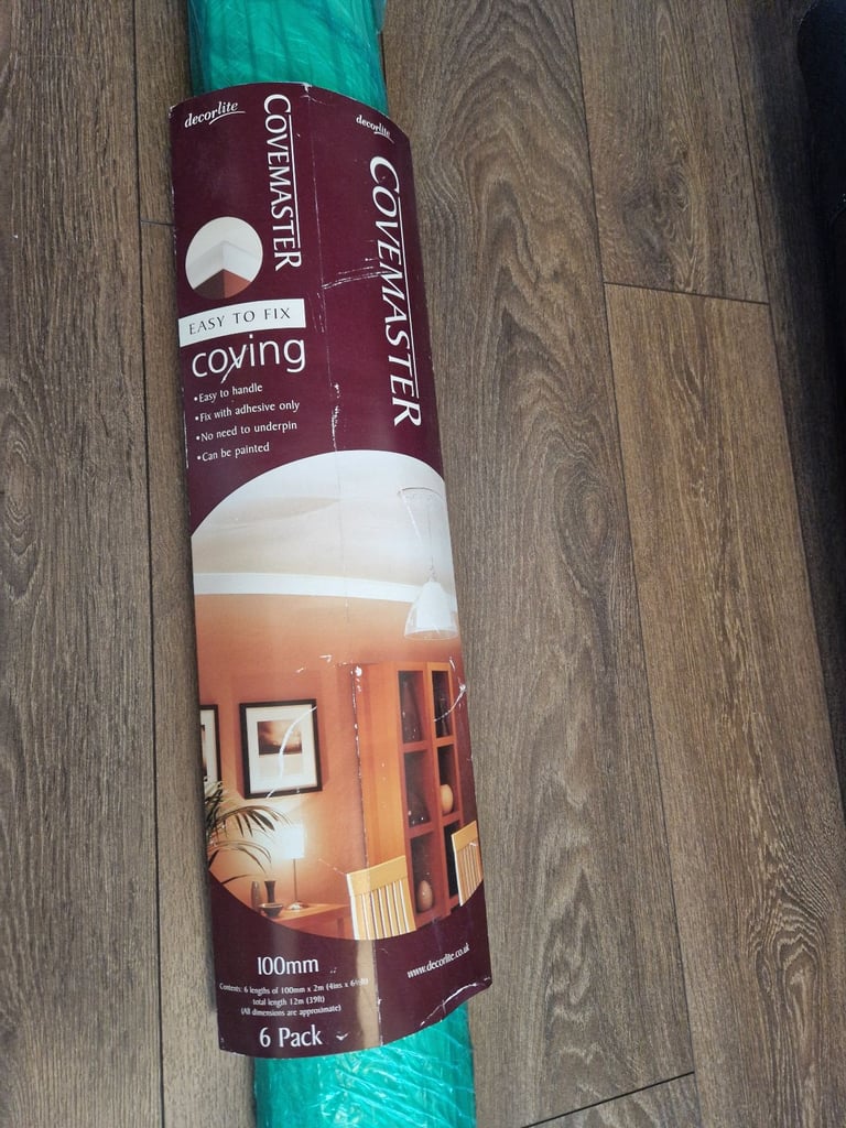 image for Covemaster White 100mm Coving 6m Trim For Celings  (3 Pack)