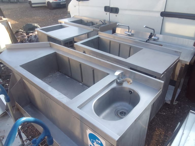 Commercial catering equipment sinks stainless steel restaurant kitchen trailer items 