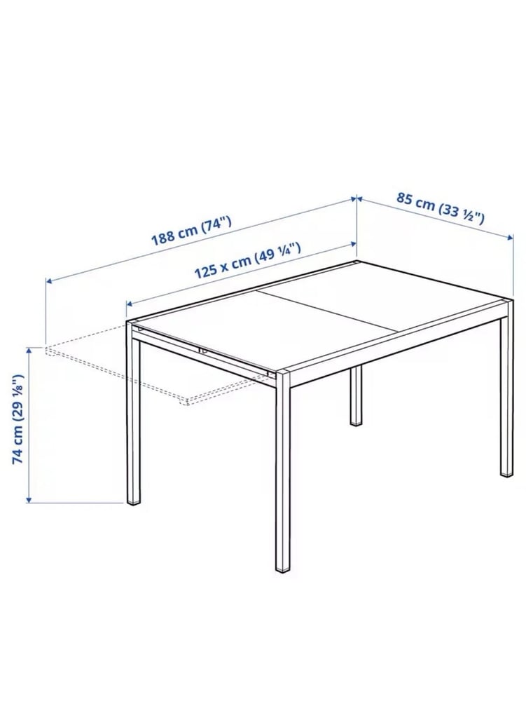 IKEA Glass extendable dining table 
