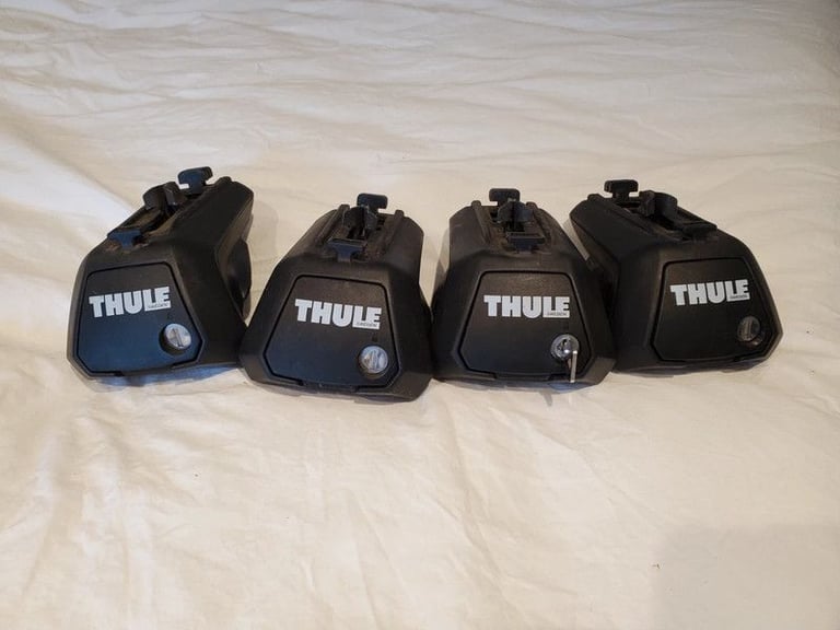 image for Thule Foot Pack 7104/710410 for cars with raised rails - pack of 4 with key