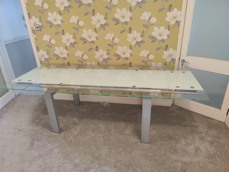 Glass and metal desk 