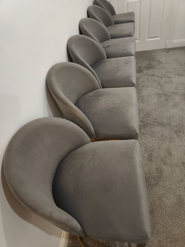 image for 6 grey and gold bar stools