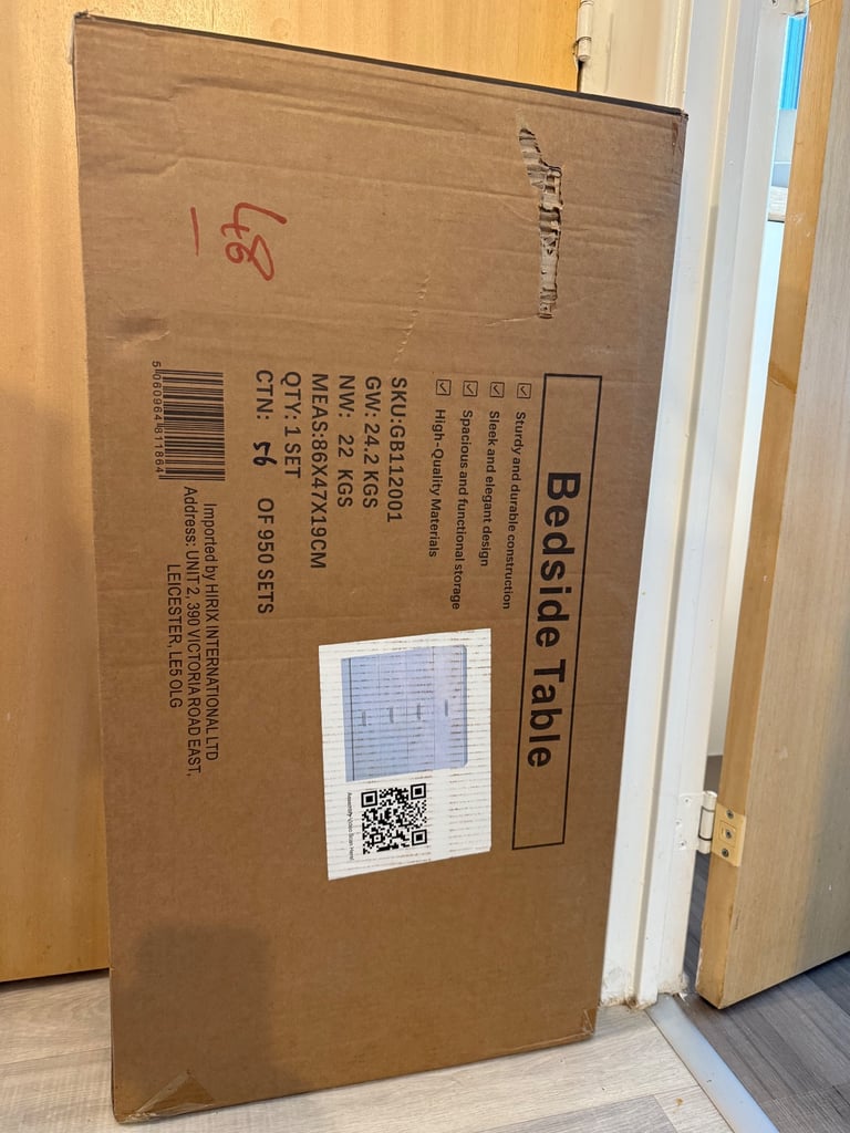 Brand new in box bedside table 