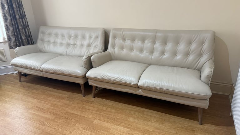image for Genuine Italian leather sofas 2 + 2 seater from House of Fraser Selling as Moving (Can Deliver)