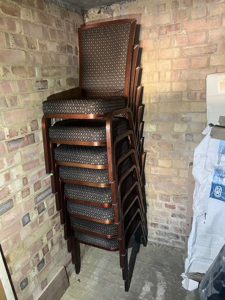 Set of 8 padded, sturdy, stacking chairs