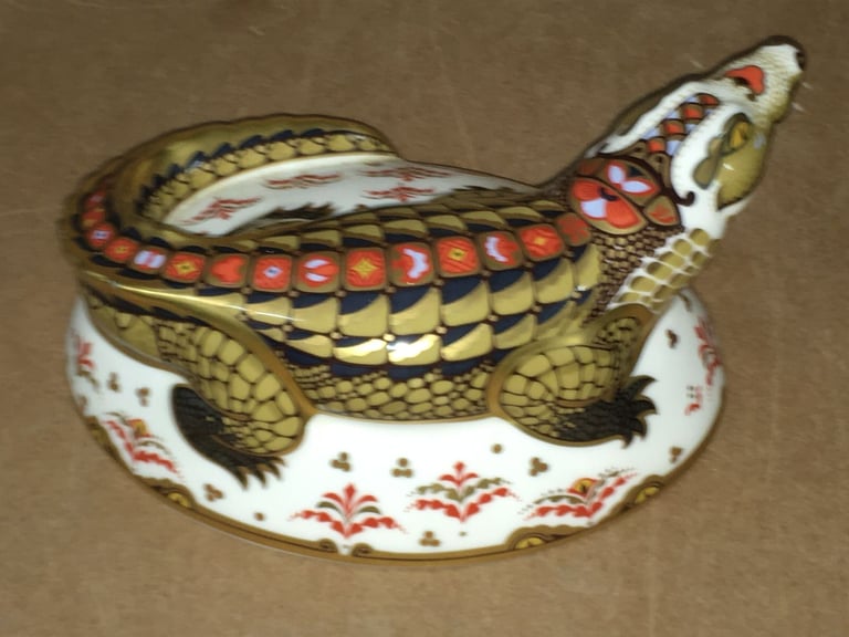 Royal Crown Derby Crocodile Paperweight