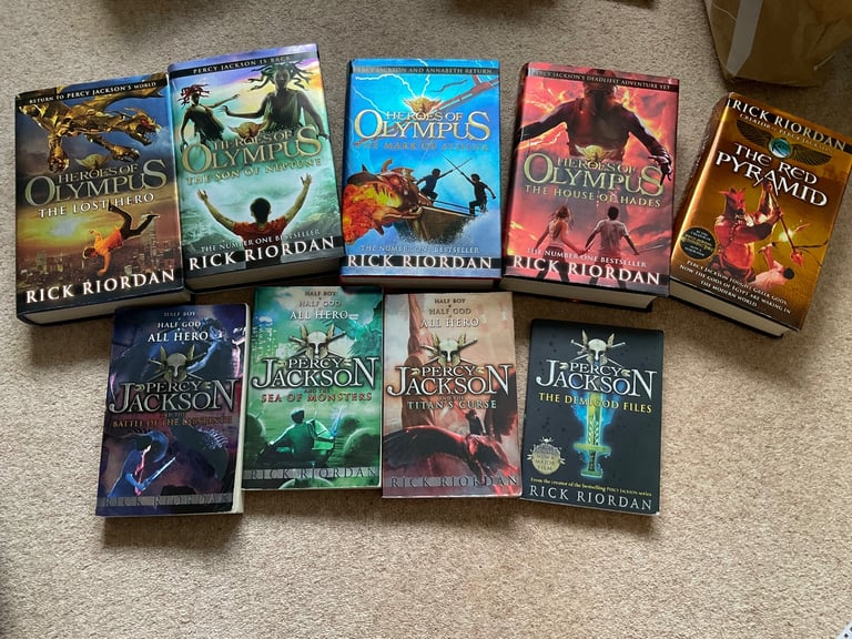 image for Set of 9 books Percy Jackson & The heroes of Olympus by Rick Riordan ages 9-12
