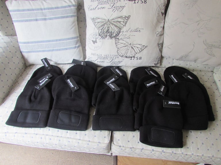 image for Black Beanie Hats x 18 -unused