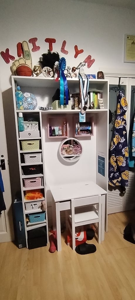 image for Storage unit, desk & chair